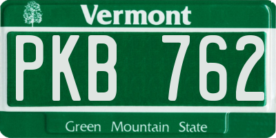 VT license plate PKB762