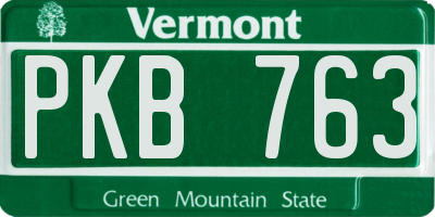 VT license plate PKB763