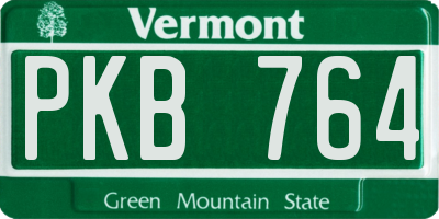VT license plate PKB764