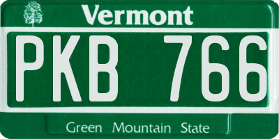 VT license plate PKB766
