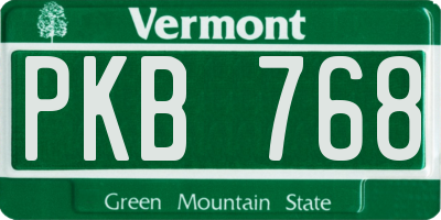 VT license plate PKB768