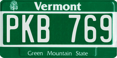 VT license plate PKB769