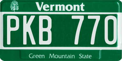 VT license plate PKB770