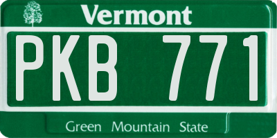 VT license plate PKB771
