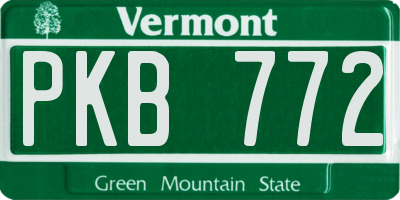 VT license plate PKB772