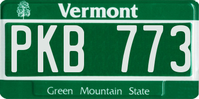 VT license plate PKB773