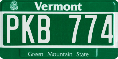 VT license plate PKB774