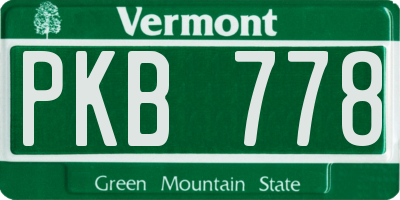 VT license plate PKB778