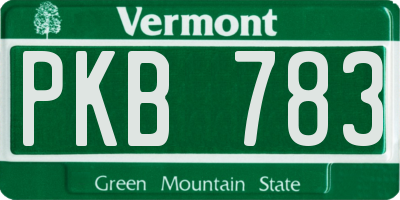 VT license plate PKB783