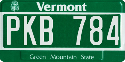 VT license plate PKB784