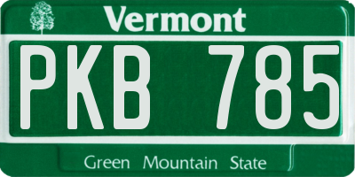 VT license plate PKB785