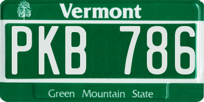 VT license plate PKB786