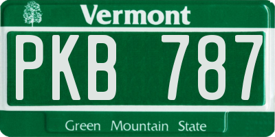 VT license plate PKB787