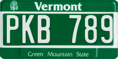 VT license plate PKB789