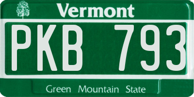 VT license plate PKB793