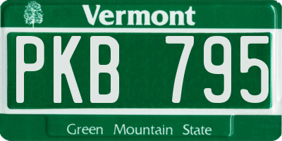 VT license plate PKB795