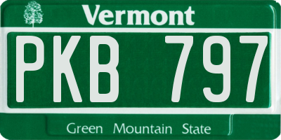 VT license plate PKB797