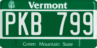 VT license plate PKB799