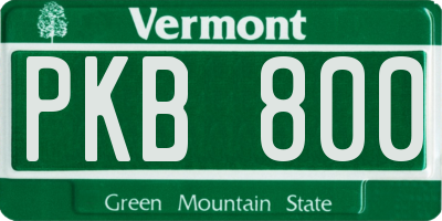 VT license plate PKB800
