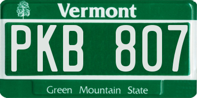 VT license plate PKB807