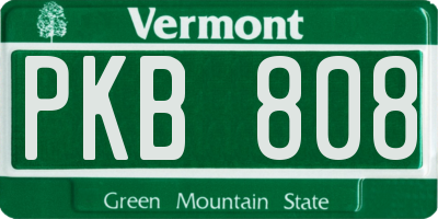 VT license plate PKB808