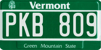 VT license plate PKB809