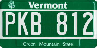 VT license plate PKB812