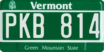 VT license plate PKB814