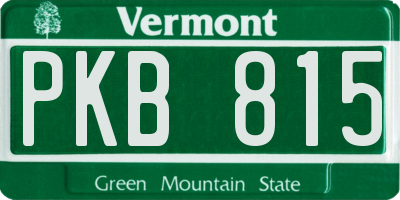 VT license plate PKB815