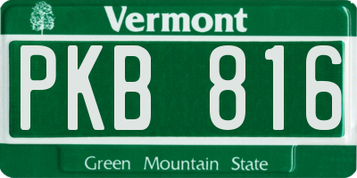 VT license plate PKB816