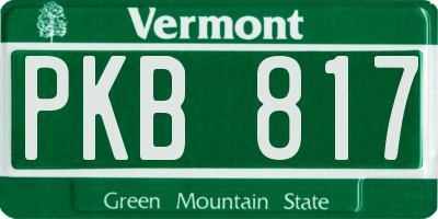 VT license plate PKB817