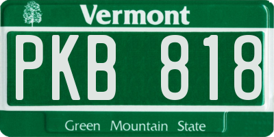 VT license plate PKB818
