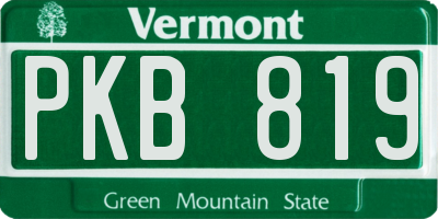VT license plate PKB819