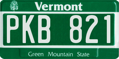 VT license plate PKB821