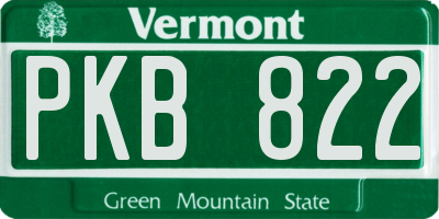 VT license plate PKB822