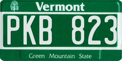VT license plate PKB823