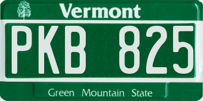 VT license plate PKB825
