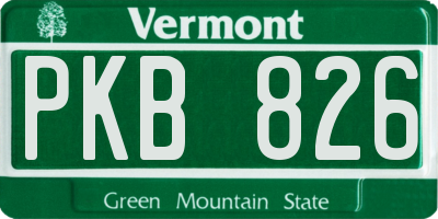 VT license plate PKB826
