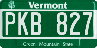 VT license plate PKB827