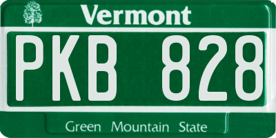 VT license plate PKB828
