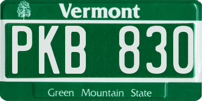 VT license plate PKB830