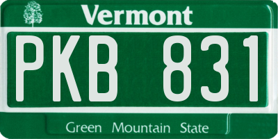 VT license plate PKB831