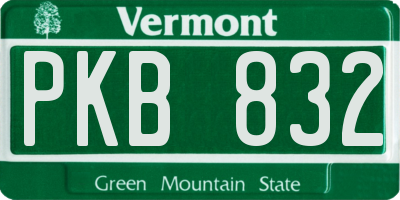 VT license plate PKB832