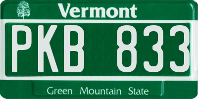 VT license plate PKB833