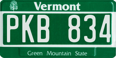 VT license plate PKB834