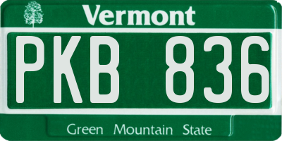 VT license plate PKB836