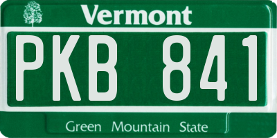 VT license plate PKB841