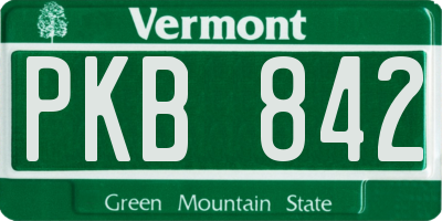 VT license plate PKB842