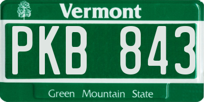 VT license plate PKB843
