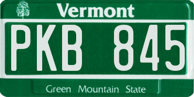 VT license plate PKB845
